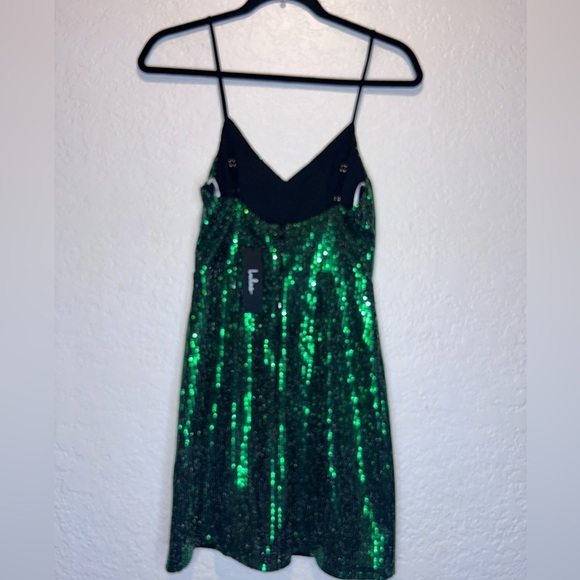 LULUS Glittering Spectacle Shiny Green Bodycon Mini Dress XS NEW - Picture 5 of 7